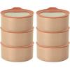 image:image6 Set FIKA One Kitchen Ceramic Round Food Container Set with Glass Lid Porcelain Prep Mixing amp Serving Bowls Microwave Oven amp Dishwasher Safe Storage Home Deco Canister 200ml  021qt  7ozRose Pink