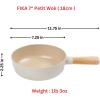 image:imageFIKA 7 inch Mini Stir Fry Wok with Wooden Handle Induction Compatible Cookware for All Stovetops Kitchen Essential Ceramic Coating Skillet Healthy Cooking Omelet Frying Pan Made in Korea 18cm