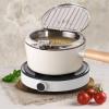 image:imageFIKA Japanese Style Tempura 17QT Deep Fryer Pot with Thermometer Glass and Metal Lid for French Fries Chicken Fish Shrimp Induction Compatible Nonstick Cookware Made in Korea 718cm