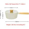 image:imageFIKA Kitchen Nonstick 17QT Sauce Pan with Glass Lid Butter Warmer Melting Saucepot Induction Compatible Cookware Healthy Cooking Ceramic Coating Pot with Wood Handle Made in Korea 7 18cm