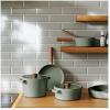 image:imageFIKA Kitchen Nonstick 27QT Stock Pot with Glass Lid Healthy Cooking Ceramic Non Stick Casserole Induction Compatible Cookware Gray Color Made in Korea 22cm CasseroleDeep Pot