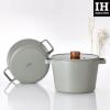 image:imageFIKA Kitchen Nonstick 27QT Stock Pot with Glass Lid Healthy Cooking Ceramic Non Stick Casserole Induction Compatible Cookware Gray Color Made in Korea 22cm CasseroleDeep Pot