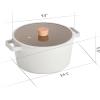 image:imageFIKA Kitchen Nonstick 40QT Stock Pot with Lid Healthy Cooking Ceramic Coating Casserole Induction Compatible Cookware Stew Soup Noodle Multi Dutch Oven Made in Korea 95  24cm