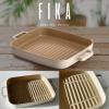 image:imageFIKA Kitchen Nonstick BBQ Grill Pan with Handle Healthy Cooking Ceramic Coating Griddle Pan Induction Compatible Barbeque Skillet Dishwasher amp Oven Safe Made in Korea 11 X 9811 X 98 Rectangular