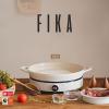 image:imageFIKA Kitchen Nonstick BBQ Grill Pan with Handle Healthy Cooking Ceramic Coating Griddle Pan Induction Compatible Barbeque Skillet Dishwasher amp Oven Safe Made in Korea 11 X 9810 Round