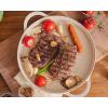 image:imageFIKA Kitchen Nonstick BBQ Grill Pan with Handle Healthy Cooking Ceramic Coating Griddle Pan Induction Compatible Barbeque Skillet Dishwasher amp Oven Safe Made in Korea 11 X 9810 Round
