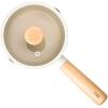 image:imageNEOFLAM FIKA 15QT Milk Pan with 2 Pour Spouts Butter Warmer Milk Boiling Melting Pot for Stovetops and Induction Wood Handle Made in Korea 6  16cm