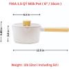image:imageNEOFLAM FIKA 15QT Milk Pan with 2 Pour Spouts Butter Warmer Milk Boiling Melting Pot for Stovetops and Induction Wood Handle Made in Korea 6  16cm