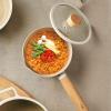 image:imageNEOFLAM FIKA 15QT Milk Pan with 2 Pour Spouts Butter Warmer Milk Boiling Melting Pot for Stovetops and Induction Wood Handle Made in Korea 6  16cm