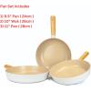 image:imageNEOFLAM FIKA 3Piece Kitchen Essential Stir Frying Pan Wok Set with Wood Handle Nonstick Ceramic Coating Skillet Induction Compatible Made in Korea