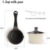 image:imageNeoflam 1qt Saucepan Butter Warmer Milk BoilingMelting Pot Ecolon Healthy Ceramic Nonstick Coating PFOAfree 2 Pour Spouts Dishwasher Safe Ivory