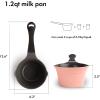image:imageNeoflam 1qt Saucepan Butter Warmer Milk BoilingMelting Pot Ecolon Healthy Ceramic Nonstick Coating PFOAfree 2 Pour Spouts Dishwasher Safe Pink