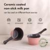 image:imageNeoflam 1qt Saucepan Butter Warmer Milk BoilingMelting Pot Ecolon Healthy Ceramic Nonstick Coating PFOAfree 2 Pour Spouts Dishwasher Safe Pink