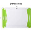 image:imageNeoflam 2 Piece Plastic Cutting Board Set Microban Protection Stain amp Odor Free Extra Large BPA Free Juice Groove Non Slip Dishwasher Safe Easy Grip Handle White GreenWhite Green