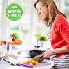 image:imageNeoflam 2 Piece Plastic Cutting Board Set Microban Protection Stain amp Odor Free Extra Large BPA Free Juice Groove Non Slip Dishwasher Safe Easy Grip Handle White GreenPurple