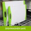 image:imageNeoflam 2 Piece Plastic Cutting Board Set Microban Protection Stain amp Odor Free Extra Large BPA Free Juice Groove Non Slip Dishwasher Safe Easy Grip Handle White GreenWhite Green