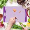 image:imageNeoflam 2 Piece Plastic Cutting Board Set Microban Protection Stain amp Odor Free Extra Large BPA Free Juice Groove Non Slip Dishwasher Safe Easy Grip Handle White GreenPurple