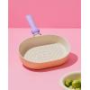 image:imageNeoflam Better Finger Macaroon Color Cast Aluminum Oval Grillpan 10 inch Yellow Induction IH No Lid