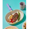 image:imageNeoflam Better Finger Macaroon Color Cast Aluminum Oval Grillpan 10 inch Yellow Induction IH No Lid