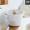image:imageNeoflam FIKA 49QT 22cm Ivory IH Deep Stock Pot with Glass Lid Impact Induction HeatingIvory