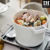 image:imageNeoflam FIKA 49QT 22cm Ivory IH Deep Stock Pot with Glass Lid Impact Induction HeatingIvory