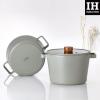 image:imageNeoflam FIKA 49QT 22cm Ivory IH Deep Stock Pot with Glass Lid Impact Induction HeatingMid Night