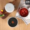 image:imageNeoflam FIKA 49QT 22cm Ivory IH Deep Stock Pot with Glass Lid Impact Induction HeatingMid Night