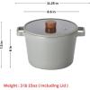 image:imageNeoflam FIKA 49QT 22cm Ivory IH Deep Stock Pot with Glass Lid Impact Induction HeatingMid Night