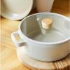 image:imageNeoflam FIKA 9inch 24cm 40QT Ivory IH Stock Pot with Glass Lid Impact Induction Heating4 Quarts