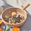 image:imageNeoflam FIKA Kitchen 10Inch Nonstick Stir Frying Wok with Glass Lid Healthy Cooking Non Stick Ceramic Coating Skillet with Wood Handle Induction Compatible Multi Pan Made in Korea 26cm1011