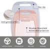 image:imageNeoflam Microban Antimicrobial Plastic Cutting Board 3 Sets BPA Free NonSlip EZ Grip Handle Dishwasher Safe Reversible Use Large Juice Grooves Blue GrayPastel