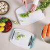image:imageNeoflam Microban Antimicrobial Plastic Cutting Board 3 Sets BPA Free NonSlip EZ Grip Handle Dishwasher Safe Reversible Use Large Juice Grooves Blue GrayGray