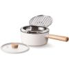 image:imageFIKA Japanese Style Tempura 17QT Deep Fryer Pot with Thermometer Glass and Metal Lid for French Fries Chicken Fish Shrimp Induction Compatible Nonstick Cookware Made in Korea 718cm