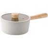 image:imageFIKA Kitchen Nonstick 17QT Sauce Pan with Glass Lid Butter Warmer Melting Saucepot Induction Compatible Cookware Healthy Cooking Ceramic Coating Pot with Wood Handle Made in Korea 7 18cm