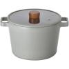 image:imageFIKA Kitchen Nonstick 27QT Stock Pot with Glass Lid Healthy Cooking Ceramic Non Stick Casserole Induction Compatible Cookware Gray Color Made in Korea 22cm CasseroleDeep Pot