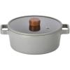 image:imageFIKA Kitchen Nonstick 27QT Stock Pot with Glass Lid Healthy Cooking Ceramic Non Stick Casserole Induction Compatible Cookware Gray Color Made in Korea 22cm CasseroleCasserole
