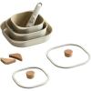 image:imageFIKA Objet Comfort 7Piece Kitchen Nonstick Healthy Cooking Cookware Set with Lid Detachable Handle Induction Compatible AllinOne Kitcheware Easy to Store Great Gift Made in Korea GREENIvory