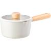image:imageNEOFLAM FIKA 15QT Milk Pan with 2 Pour Spouts Butter Warmer Milk Boiling Melting Pot for Stovetops and Induction Wood Handle Made in Korea 6  16cm