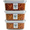 image:imageNeoflam Airtight Smart Seal Food Storage Container Set of 3  Crystal Clear Body  Modular Stackable Nestable Design  Easy to Clean BPA Free 175L Rectangular073L