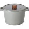 image:imageNeoflam FIKA 49QT 22cm Ivory IH Deep Stock Pot with Glass Lid Impact Induction HeatingMid Night