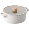 image:imageNeoflam FIKA 9inch 24cm 40QT Ivory IH Stock Pot with Glass Lid Impact Induction Heating4 Quarts