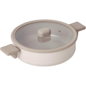 image:imageChou Chou Kitchen Nonstick 26QT Low Stock Pot with Silicone Rim Lid Healthy Cooking Ceramic Coating Casserole with Handle Induction Compatible Cookware Hot Pot Stew Made in Korea 95  24cm