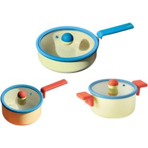 image:imageDanish Kitchen Nonstick 6Pieces Forged Cookware Set with Lid Healthy Cooking Ceramic Coating Pot Saucepan Multi Pan Induction Compatible Kitchenware Made in KoreaDanish Set