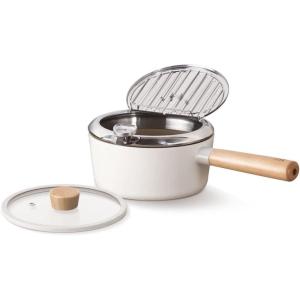 image:imageFIKA Japanese Style Tempura 17QT Deep Fryer Pot with Thermometer Glass and Metal Lid for French Fries Chicken Fish Shrimp Induction Compatible Nonstick Cookware Made in Korea 718cm