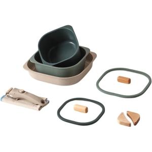 image:imageFIKA Objet Comfort 7Piece Kitchen Nonstick Healthy Cooking Cookware Set with Lid Detachable Handle Induction Compatible AllinOne Kitcheware Easy to Store Great Gift Made in Korea GREENGreen