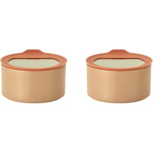 image:imageNeoflam 2pc FIKA One Kitchen Porcelain Ceramic Food Container with Glass Lid Microwave Oven Dishwasher Safe Storage Pantry Refrigerator Cabinet Organization Home Deco 1000ml  106 qt  34oz1000ml