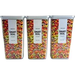 image:imageNeoflam Airtight Smart Seal Food Storage Container Set of 3  Crystal Clear Body  Modular Stackable Nestable Design  Easy to Clean BPA Free 175L Rectangular36L