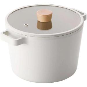 image:imageNeoflam FIKA 49QT 22cm Ivory IH Deep Stock Pot with Glass Lid Impact Induction HeatingIvory