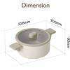 image:imageChou Chou Kitchen Nonstick 26QT Stock Pot with Silicone Rim Lid Healthy Cooking Ceramic Coating Casserole with Handle Induction Compatible Cookware Stew Soup Noodle Made in Korea 8  20cm