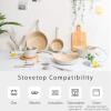 image:imageNEOFLAM VULCAN 6Piece Cookware Set  Elegant Ivory Nonstick Ceramic Coated Pots and Pans for Induction Gas Electric Stoves Healthy Everyday Cooking Made in Korea